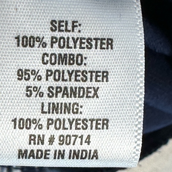 MSK Short Sheer Cut Out Bejeweled Sleeve Blouse - Navy Blue - size PLarge - Picture 7 of 11